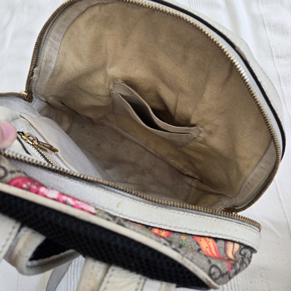 Gucci New Ophidia Flora Gg Supreme Canvas Brown Off White Beige Backpack - Picture 12 of 16